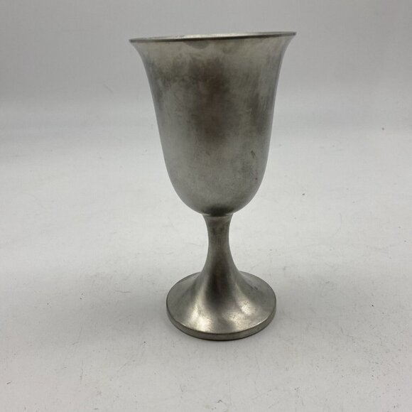 Vtg WEB Pewter Wine Goblet Cocktail Glass Pedestal Footed 6 5/8” Patina‎ Stains - Picture 2 of 10